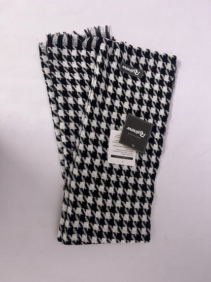 Ruinew Cashmere-feel Winter Warm Houndstooth Pashmina Scarf Shawl w/Fringes
