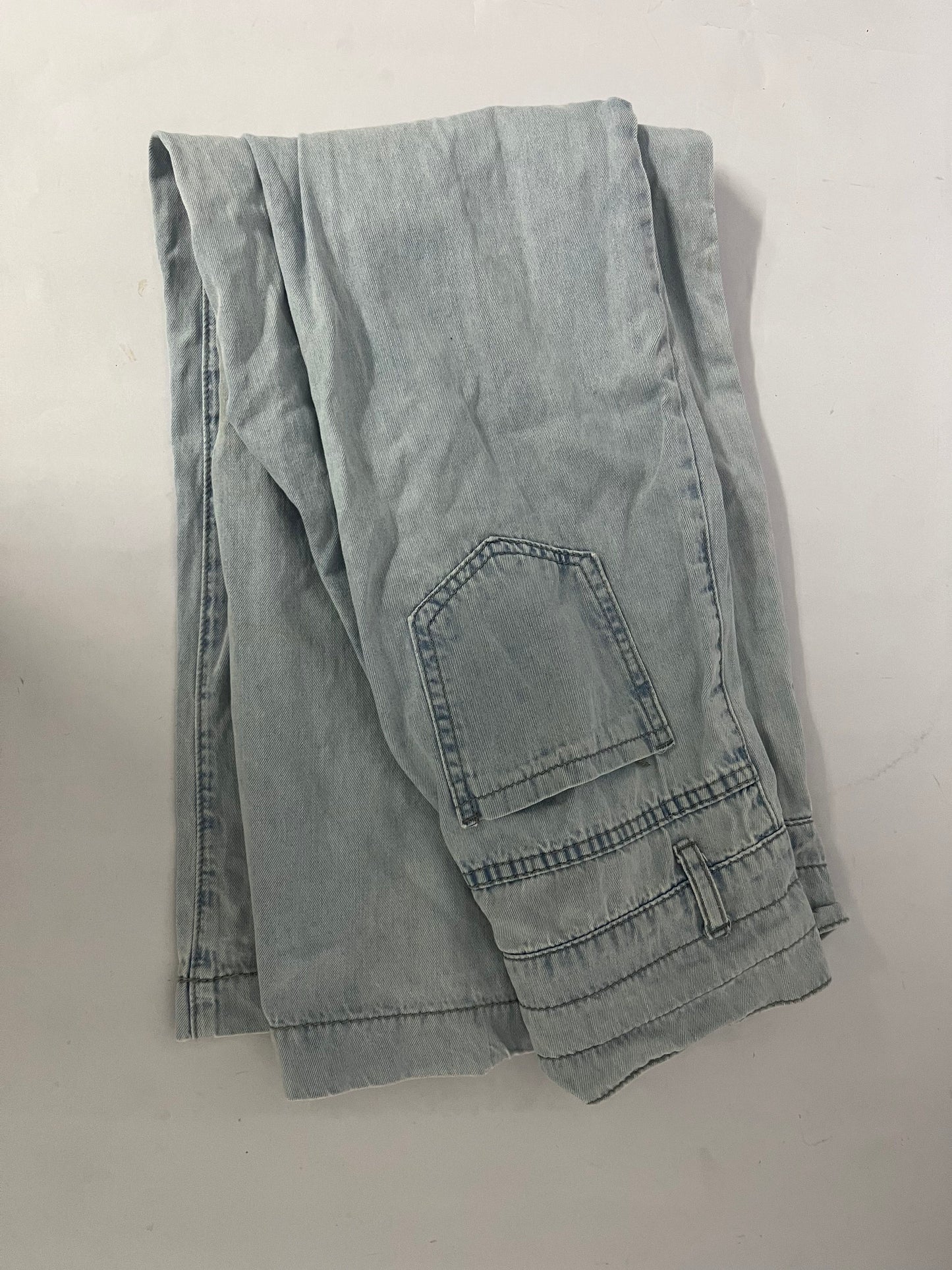Ruinew Women’s Chic Stylish Mid Waist Wash Drawstring Stitch Detail Carrot Jeans