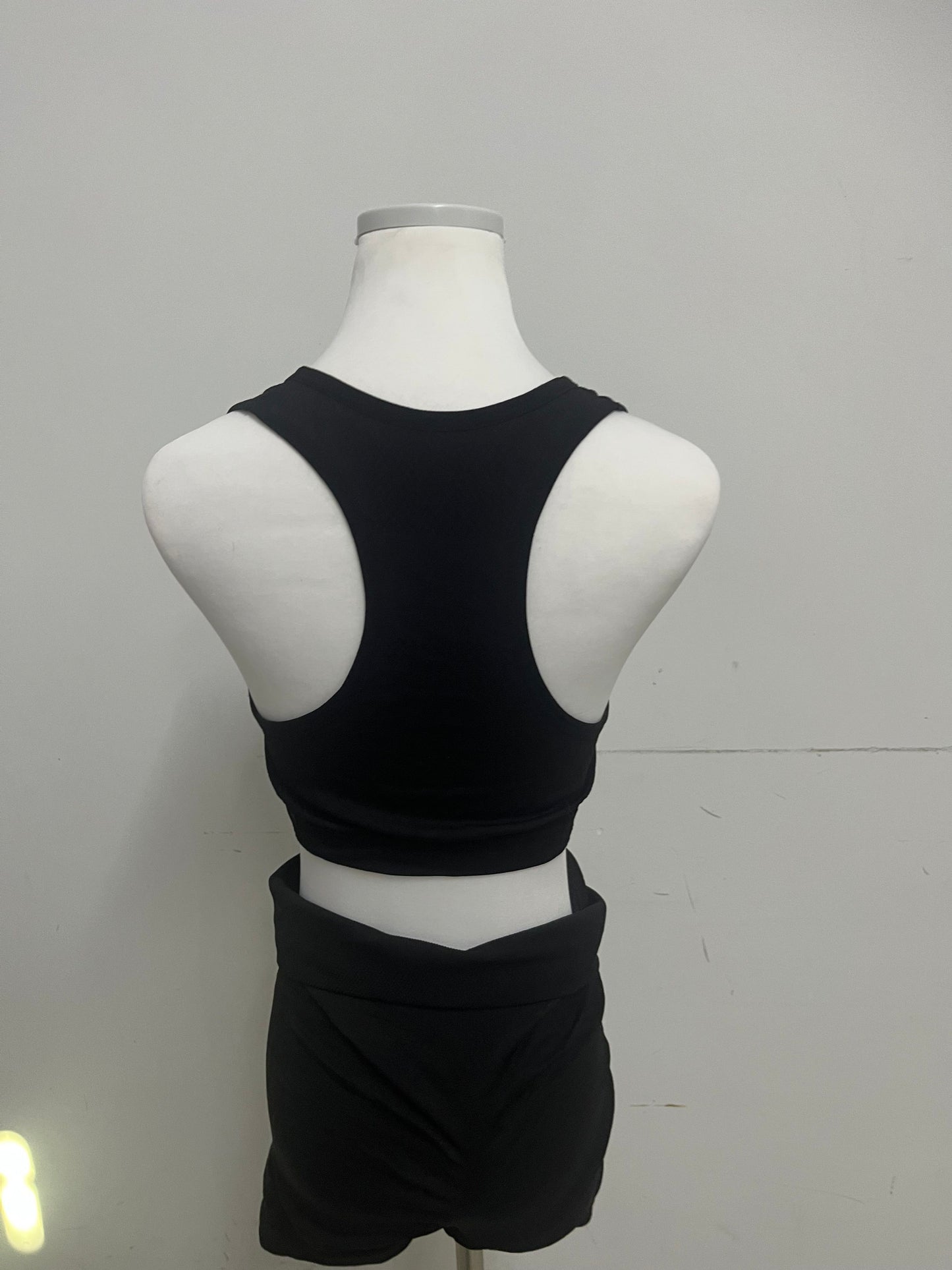 SEABABY Track Suit - Black Crop Tank & Shorts, Sporty Chic Essential