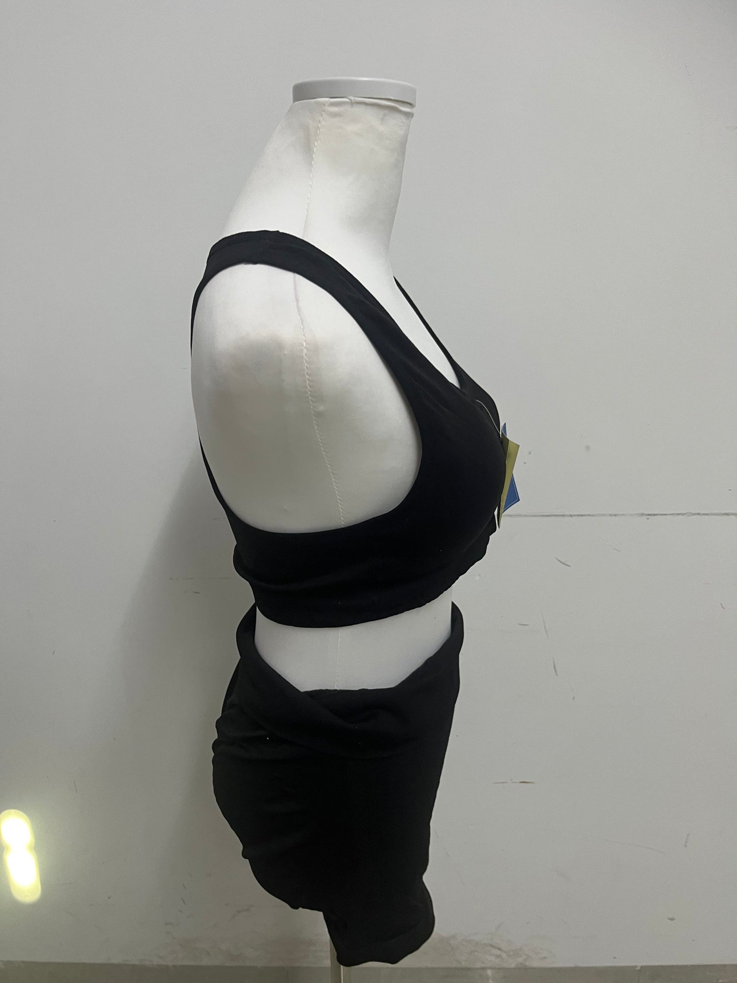 SEABABY Track Suit - Black Crop Tank & Shorts, Sporty Chic Essential