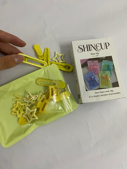 SHINEUP Hair clamps Hair Clips Set Colorful Hair Clips Starlike.Hair Clips Colorful Hair Barrette Metal Cute Snap Hair Clips for Girls, Toddlers, Kids ,