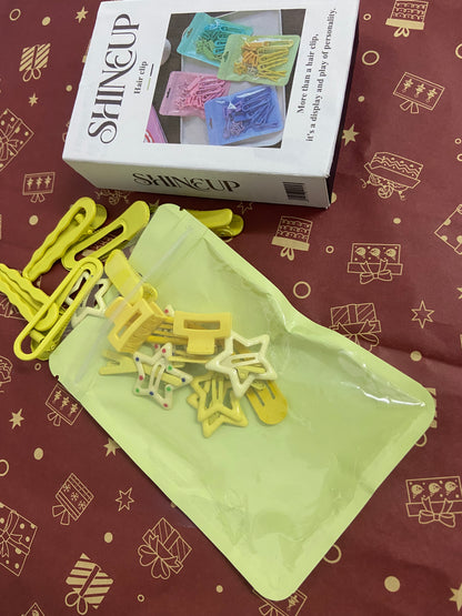 SHINEUP Hair clamps Hair Clips Set Colorful Hair Clips Starlike.Hair Clips Colorful Hair Barrette Metal Cute Snap Hair Clips for Girls, Toddlers, Kids ,