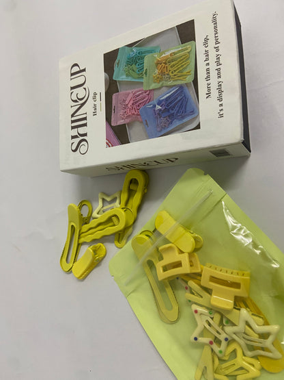 SHINEUP Hair clamps Hair Clips Set Colorful Hair Clips Starlike.Hair Clips Colorful Hair Barrette Metal Cute Snap Hair Clips for Girls, Toddlers, Kids ,