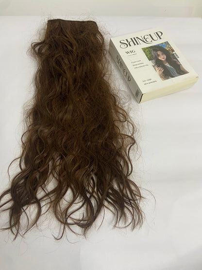 SHINEUP Wigs  Long Lace Wig Synthetic Lace Front Wigs for Black Women Free Part Wavy Hair Wigs Brown High Temperature Fiber Cosplay Wig 24 inch