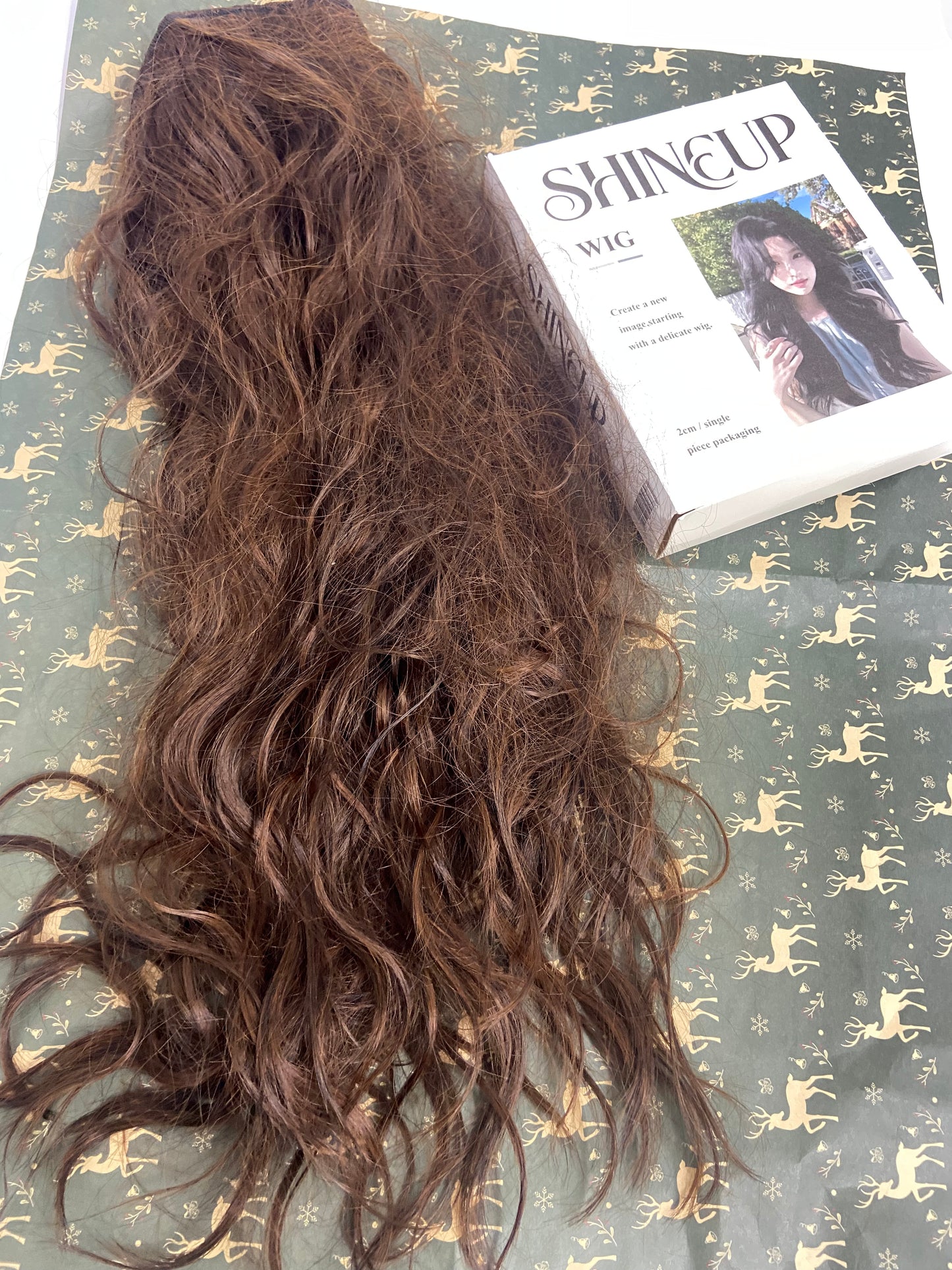 SHINEUP Wigs  Long Lace Wig Synthetic Lace Front Wigs for Black Women Free Part Wavy Hair Wigs Brown High Temperature Fiber Cosplay Wig 24 inch