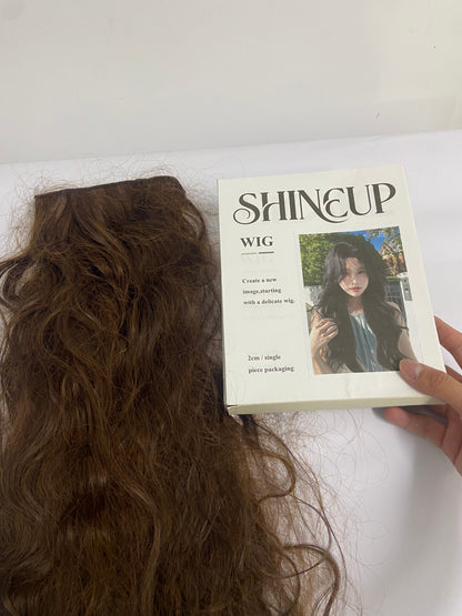 SHINEUP Wigs  Long Lace Wig Synthetic Lace Front Wigs for Black Women Free Part Wavy Hair Wigs Brown High Temperature Fiber Cosplay Wig 24 inch