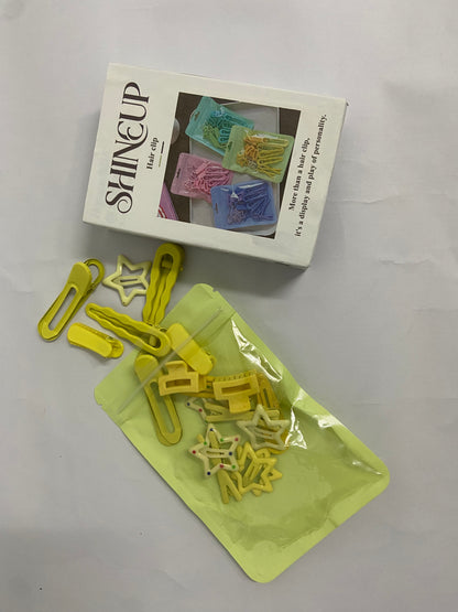 SHINEUP Hair clamps Hair Clips Set Colorful Hair Clips Starlike.Hair Clips Colorful Hair Barrette Metal Cute Snap Hair Clips for Girls, Toddlers, Kids ,