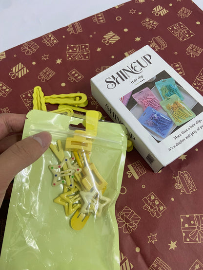 SHINEUP Hair clamps Hair Clips Set Colorful Hair Clips Starlike.Hair Clips Colorful Hair Barrette Metal Cute Snap Hair Clips for Girls, Toddlers, Kids ,