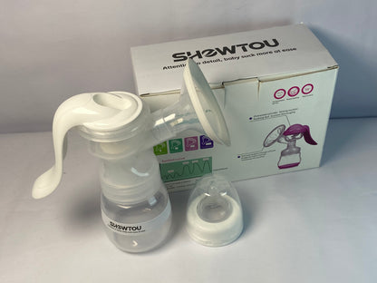 SHOWTOU  Manual Breast Pump, Adjustable Suction Silicone Hand Pump Breastfeeding, Small Portable Manual Breast Milk Catcher Baby Feeding Pumps & Accessories, White, Mother’s Day Gifts