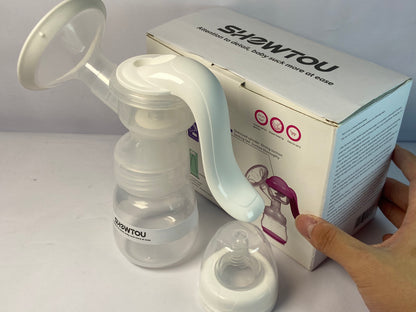 SHOWTOU  Manual Breast Pump, Adjustable Suction Silicone Hand Pump Breastfeeding, Small Portable Manual Breast Milk Catcher Baby Feeding Pumps & Accessories, White, Mother’s Day Gifts