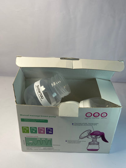 SHOWTOU  Manual Breast Pump, Adjustable Suction Silicone Hand Pump Breastfeeding, Small Portable Manual Breast Milk Catcher Baby Feeding Pumps & Accessories, White, Mother’s Day Gifts