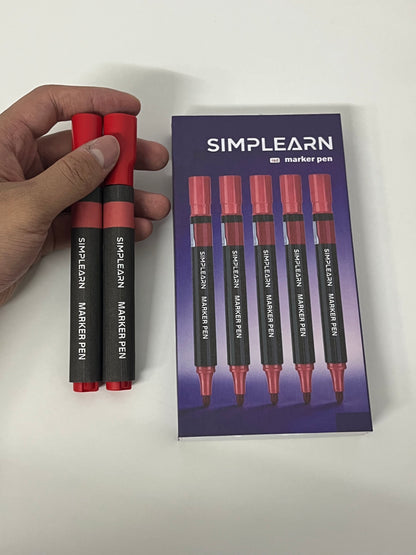 [SIMPLEARN Marking pens]—— Red Permanent Marker - 1.8mm Bold Tip Marking Pen