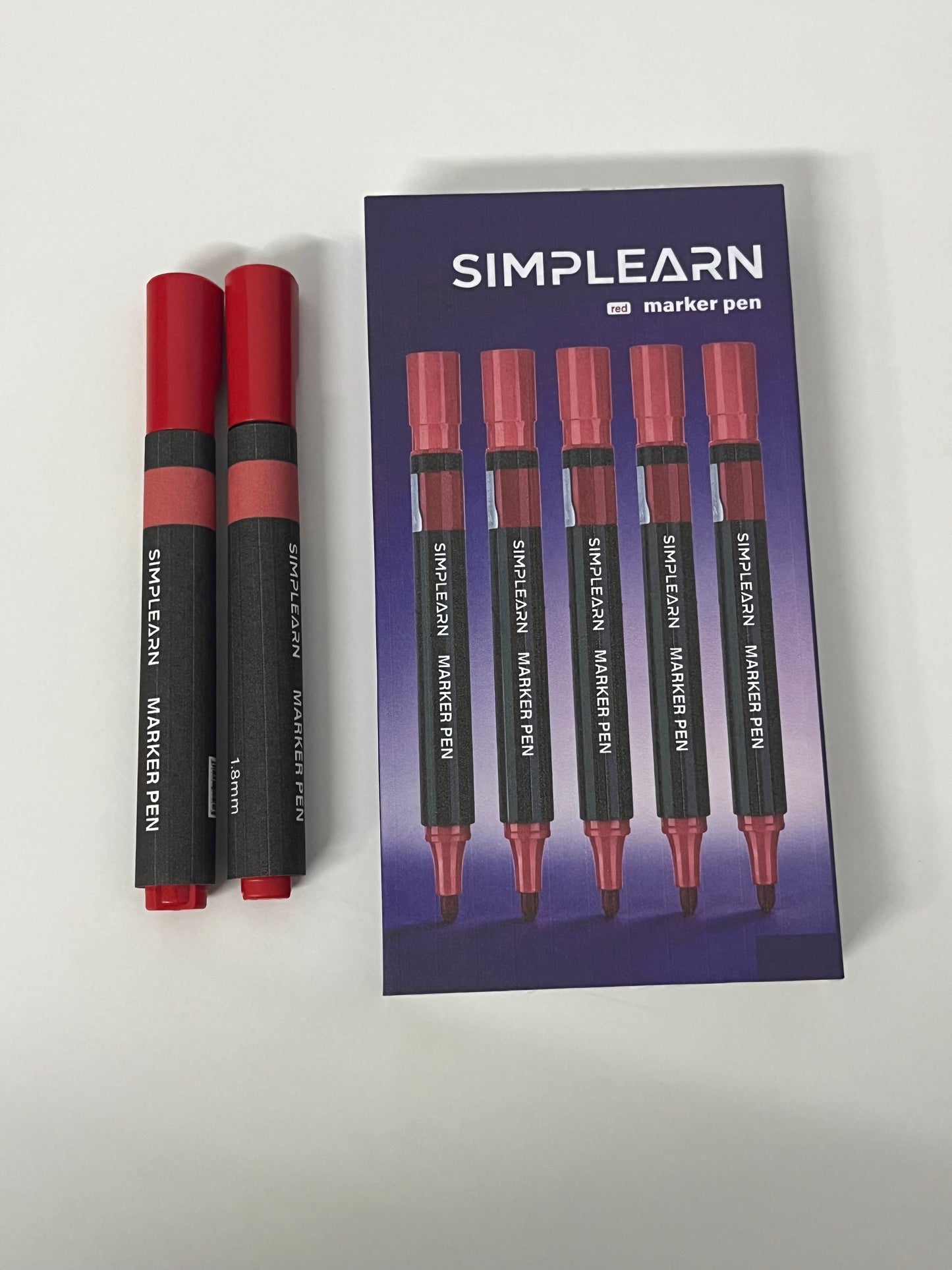 [SIMPLEARN Marking pens]—— Red Permanent Marker - 1.8mm Bold Tip Marking Pen