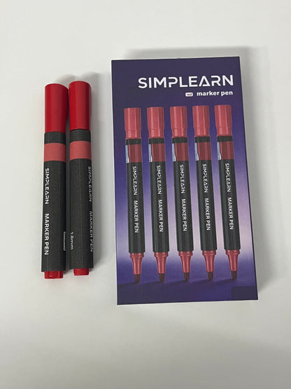 [SIMPLEARN Marking pens]—— Red Permanent Marker - 1.8mm Bold Tip Marking Pen
