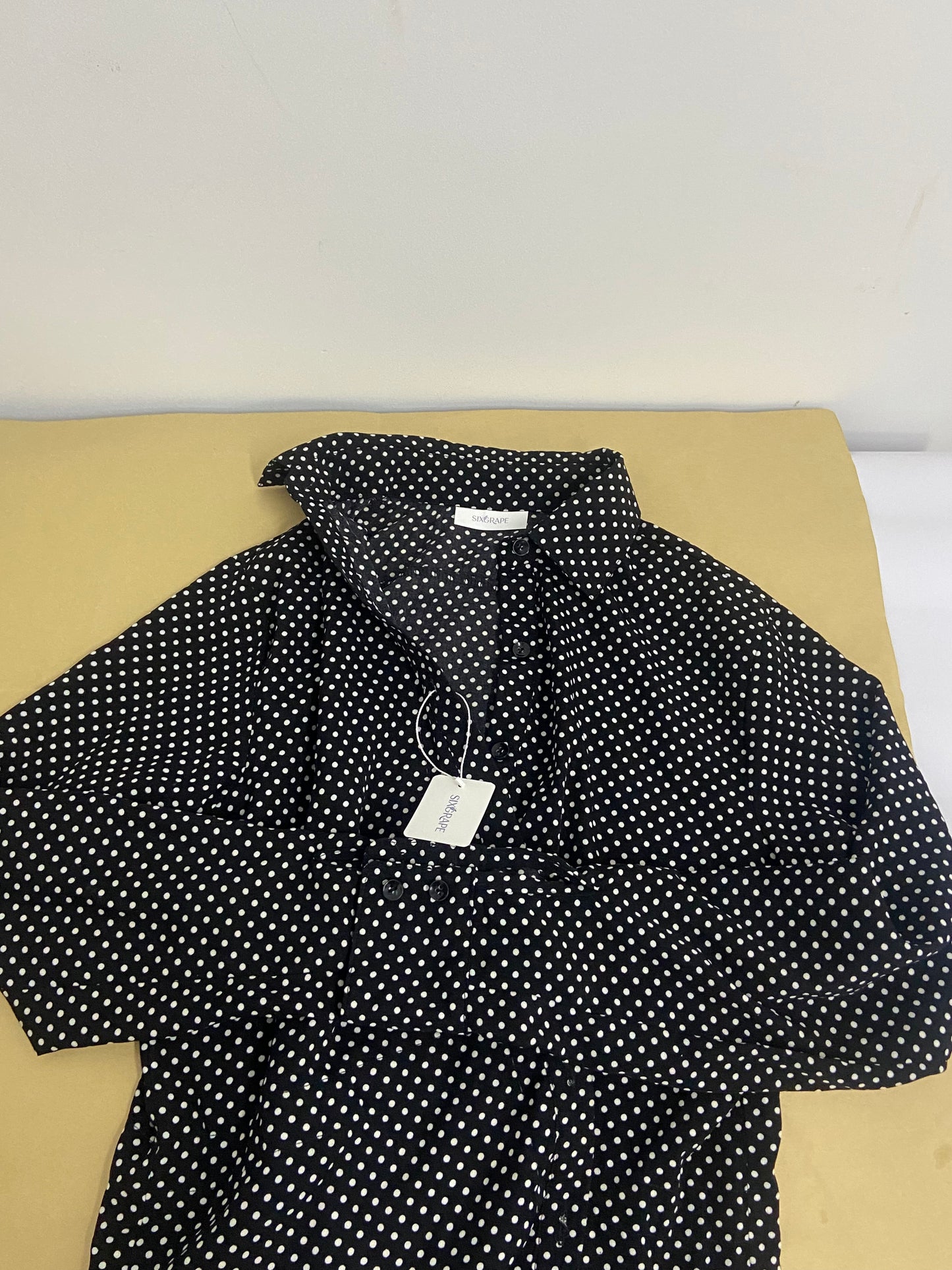 SIXGRAPE Chemises 3/4 Sleeve Collared Button Down Formal Business Casual Blouse for Womens with Plus Size