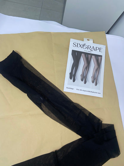 SIXGRAPE stockings Women's Faux Lace Top Thigh Hi Look Spandex Pantyhose