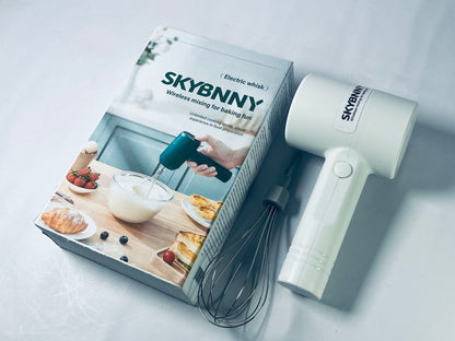 SKYBNNY 3 Speed Electric Hand Mixer, Whisk Beaters, Portable Whisk Milk Foam Maker, Handheld Electric Mixer with Chopper for Home