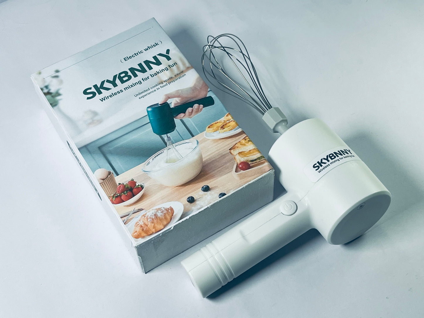 SKYBNNY 3 Speed Electric Hand Mixer, Whisk Beaters, Portable Whisk Milk Foam Maker, Handheld Electric Mixer with Chopper for Home
