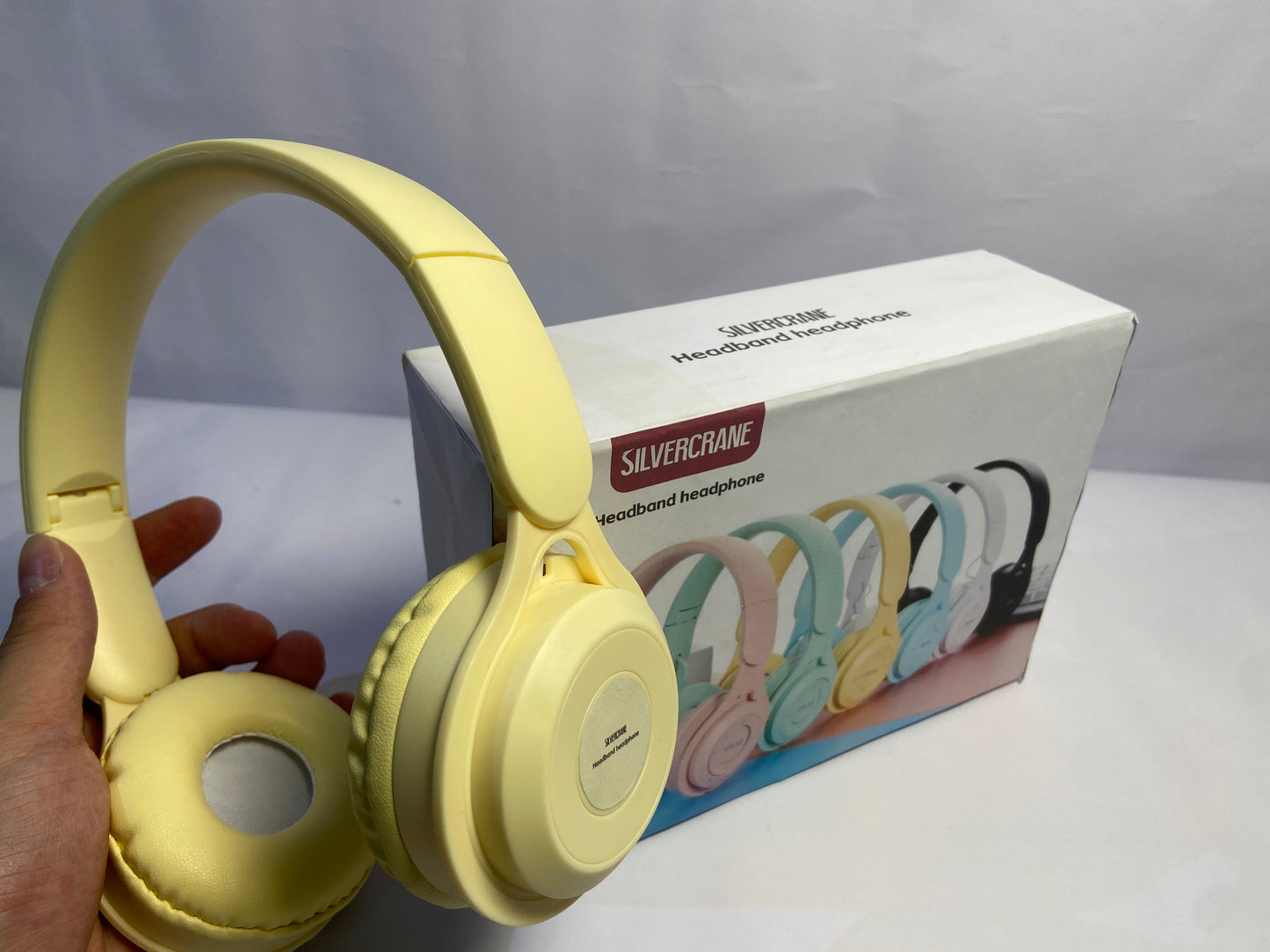 SLIVECRANE  OverEar Noise Canceling Headphones, Adjustable and Retractable Headband, Soft PU Leather with Colorful Breathing Light, for Mobile Phones, Laptops, Tablets (Yellow)