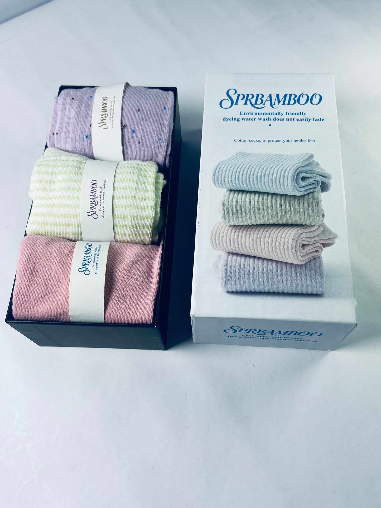 SPRBAMBOO Women Thin Cotton Socks, Soft Cotton Bootie Socks Women Above Ankle Crew Socks 3 Pairs