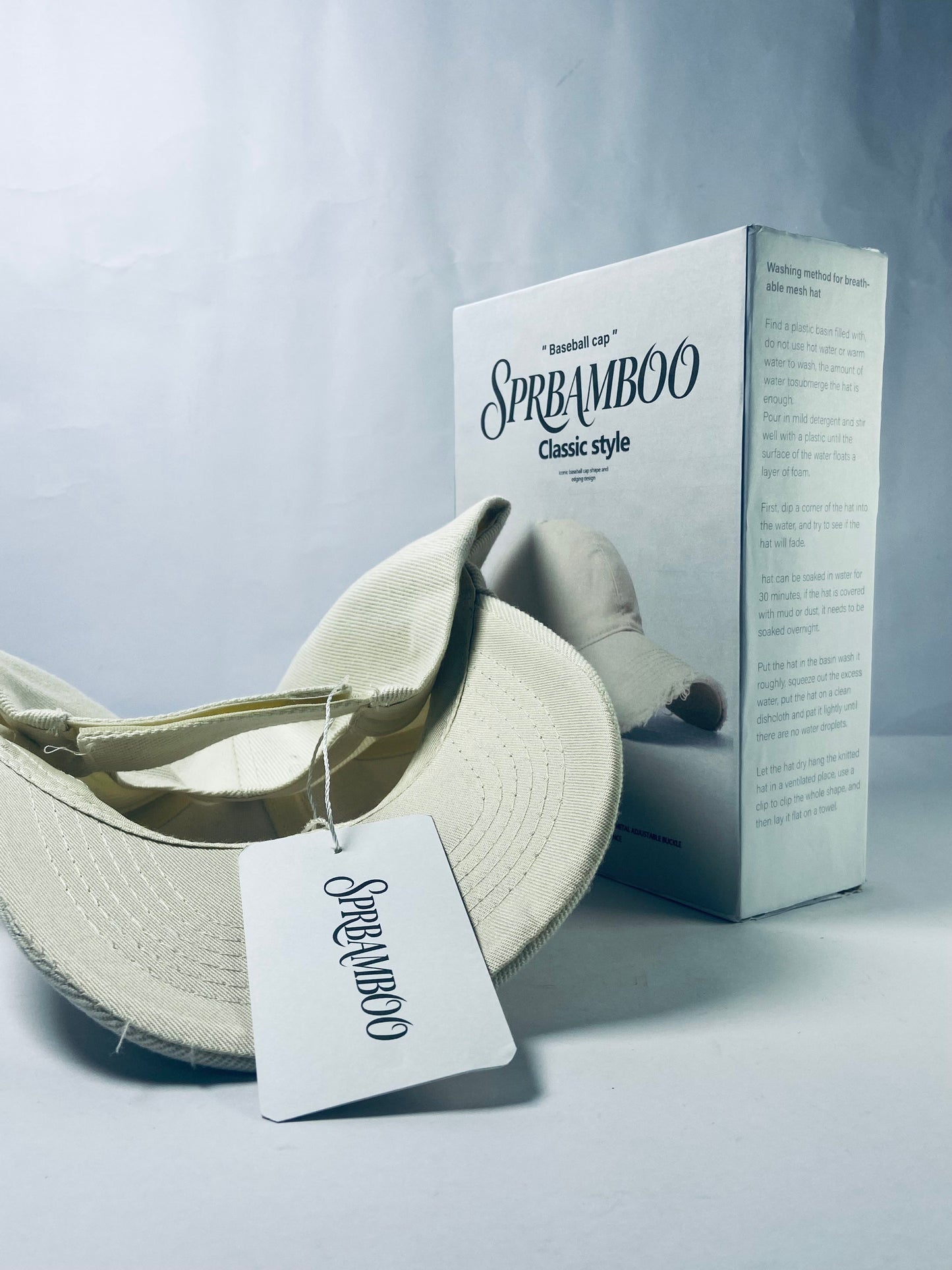 SPRBAMBOO Unisex Vintage Washed Unstructured Baseball Cap Washed Cotton Adjustable Dad Hat