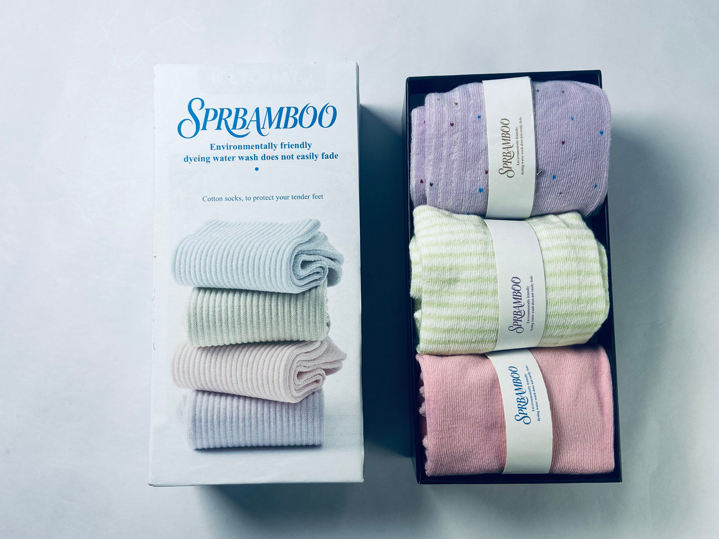 SPRBAMBOO Women Thin Cotton Socks, Soft Cotton Bootie Socks Women Above Ankle Crew Socks 3 Pairs