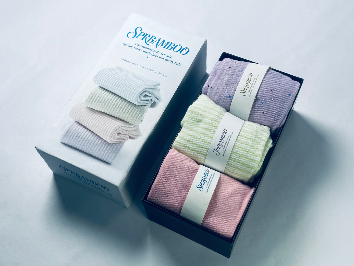 SPRBAMBOO Women Thin Cotton Socks, Soft Cotton Bootie Socks Women Above Ankle Crew Socks 3 Pairs