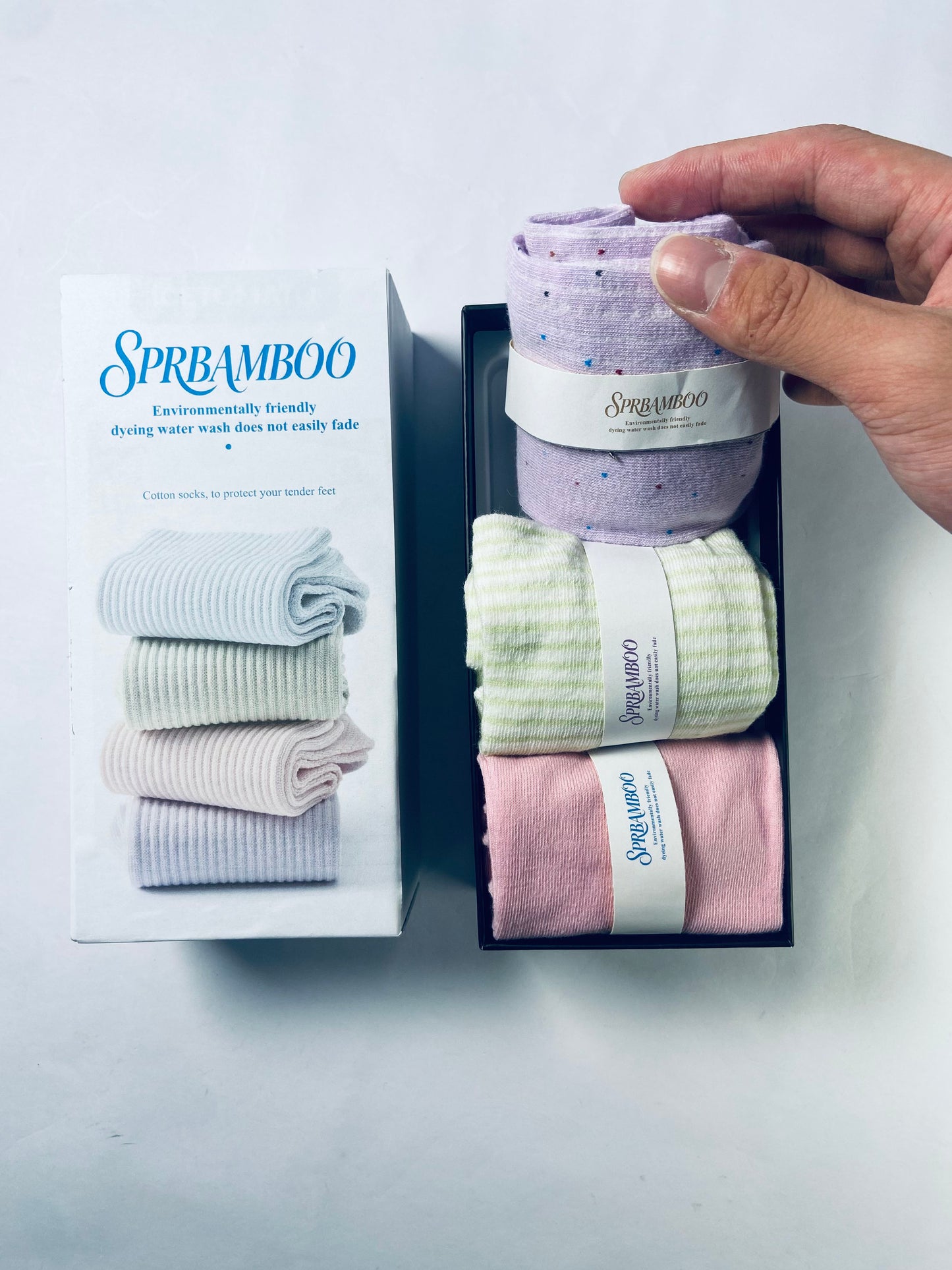 SPRBAMBOO Women Thin Cotton Socks, Soft Cotton Bootie Socks Women Above Ankle Crew Socks 3 Pairs