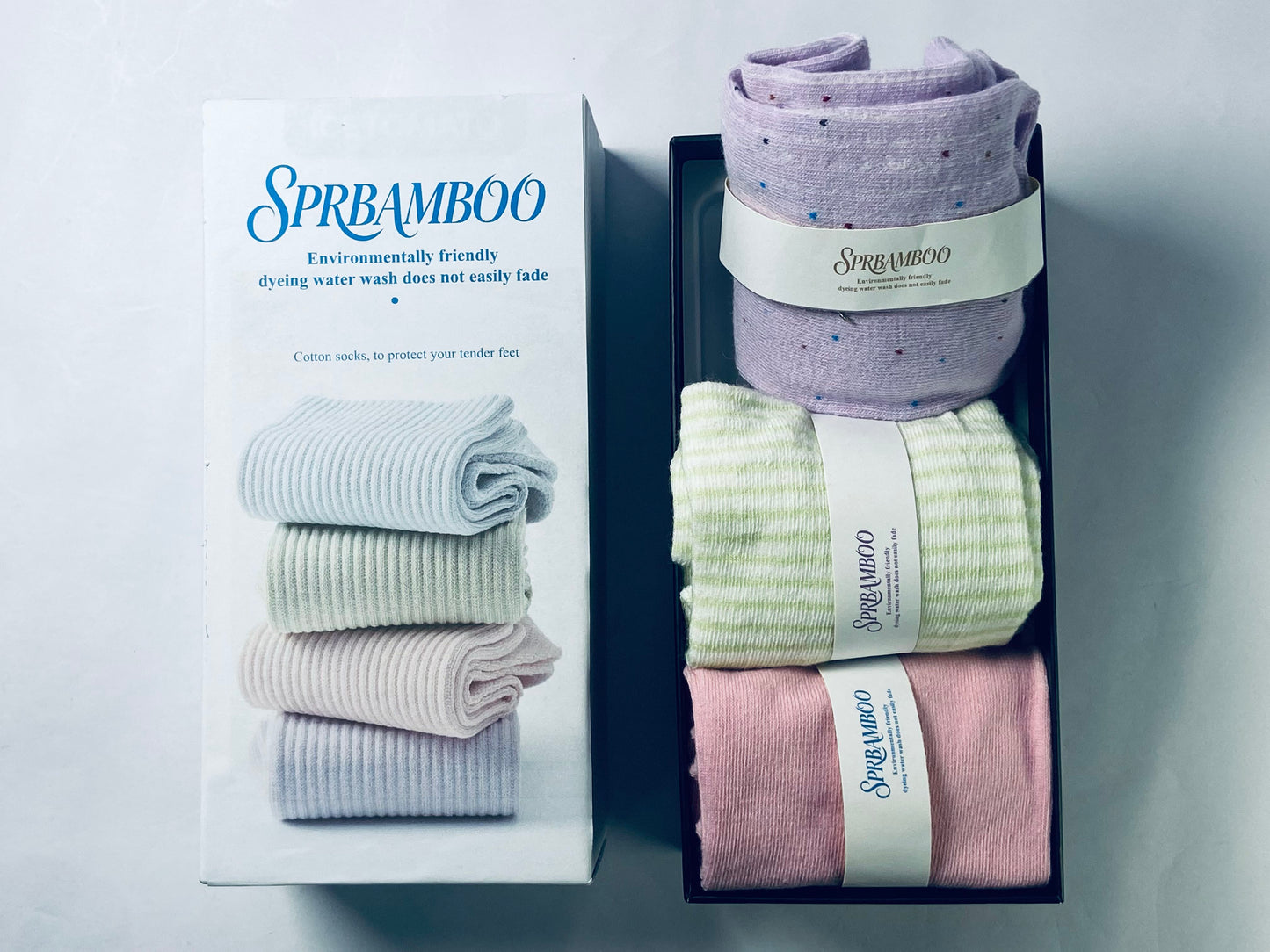SPRBAMBOO Women Thin Cotton Socks, Soft Cotton Bootie Socks Women Above Ankle Crew Socks 3 Pairs