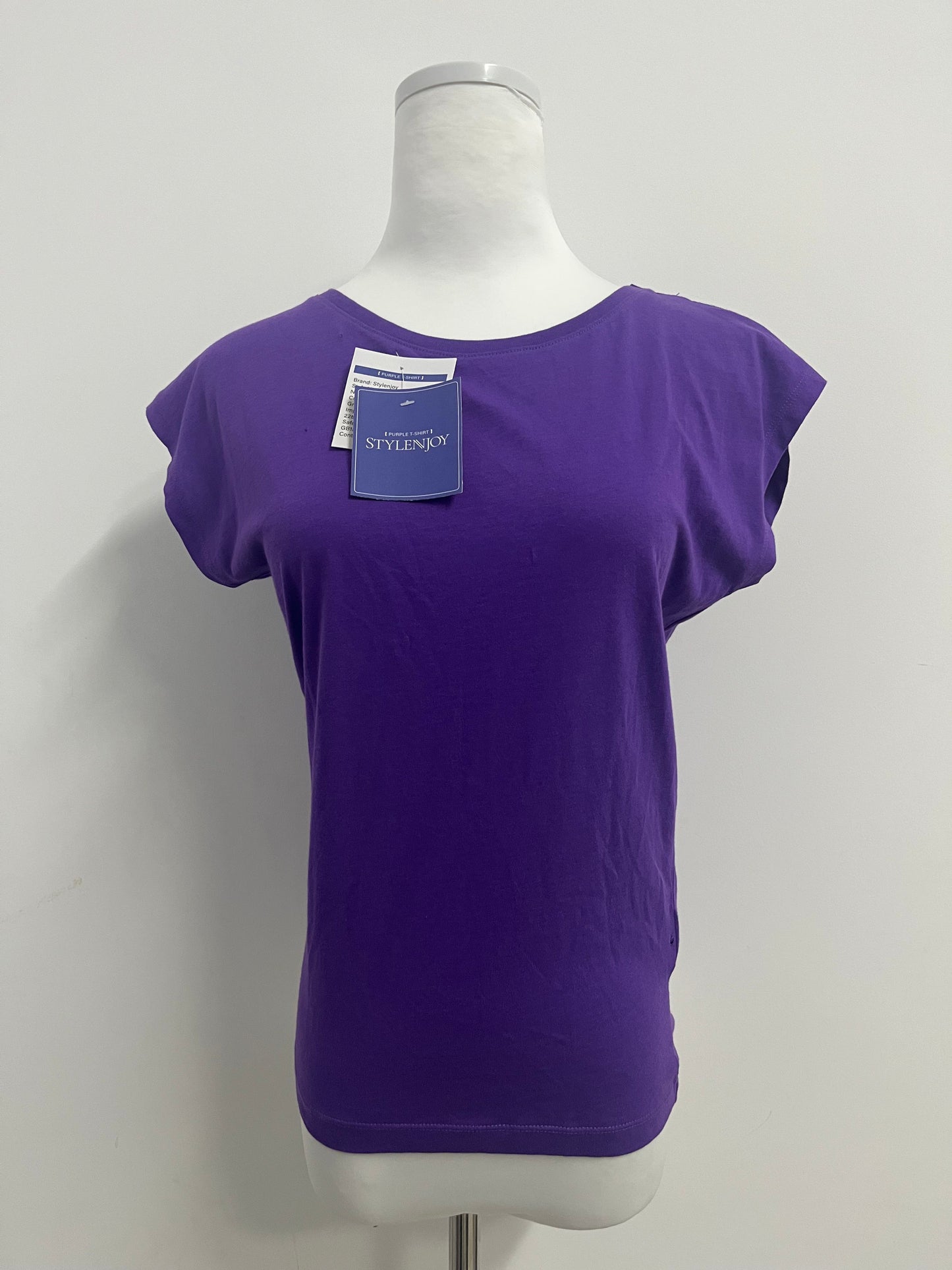STYLENJOY Women's Purple Cap - Sleeve T - Shirt