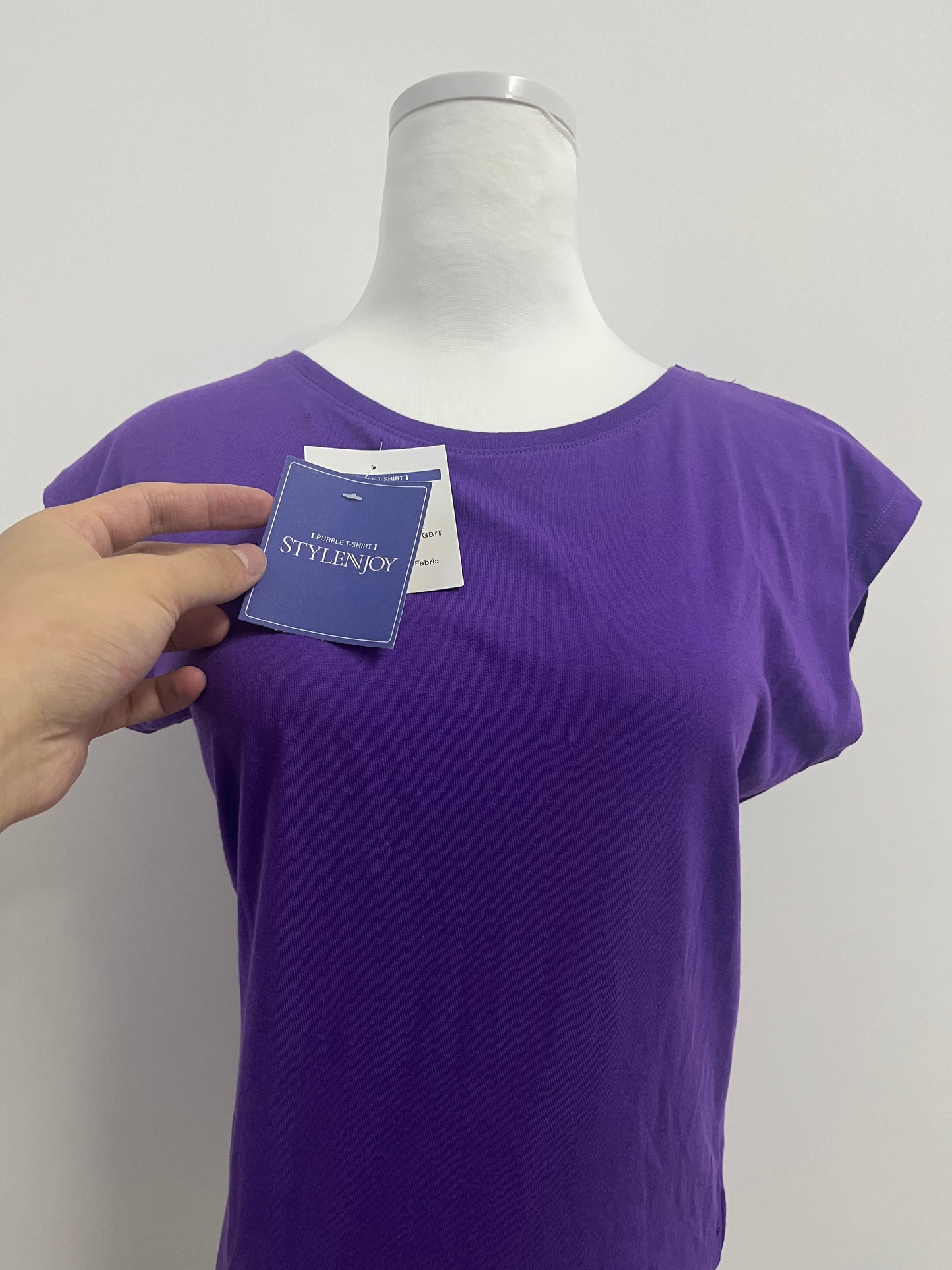 STYLENJOY Women's Purple Cap - Sleeve T - Shirt