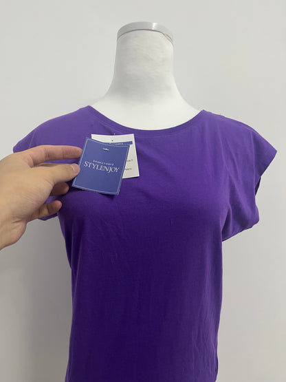 STYLENJOY Women's Purple Cap - Sleeve T - Shirt
