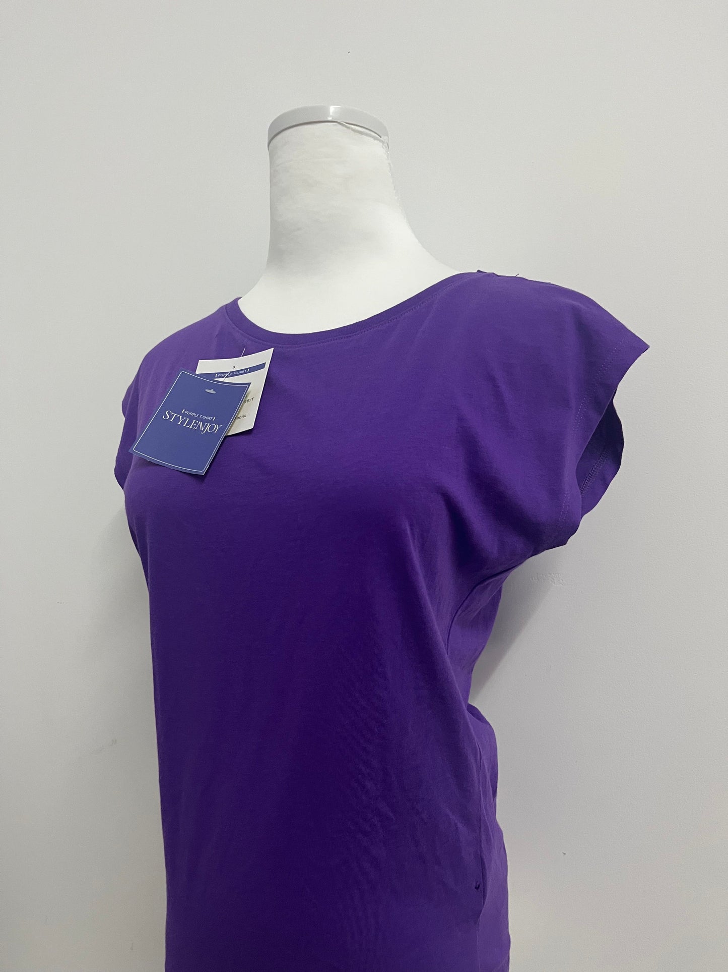 STYLENJOY Women's Purple Cap - Sleeve T - Shirt