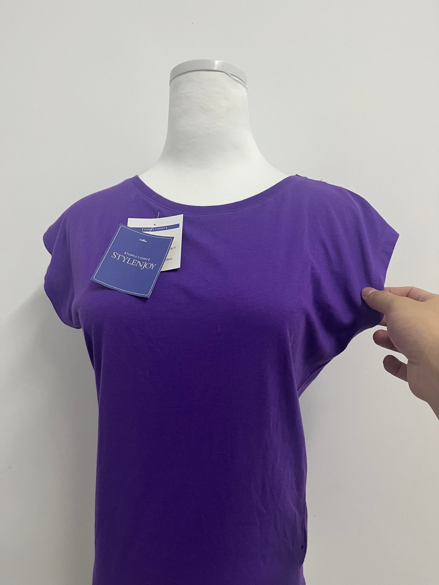 STYLENJOY Women's Purple Cap - Sleeve T - Shirt