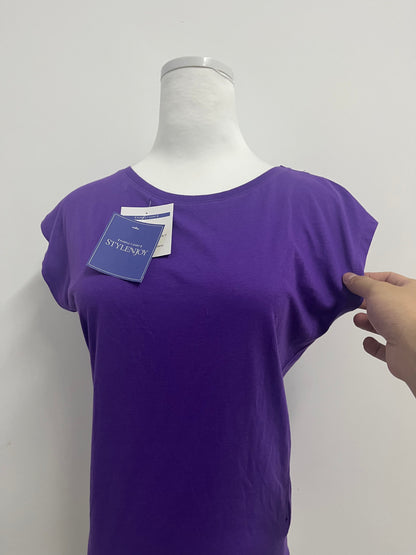 STYLENJOY Women's Purple Cap - Sleeve T - Shirt