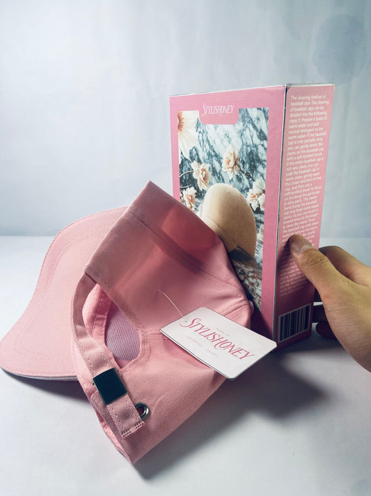 STYLISHONEY Hats Baseball Cap Men Women - Classic Adjustable Plain Hat,Pink