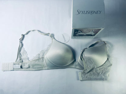 STYLISHONEY Full Cup Bra - Cups with Front Flap Closure  - Adjustable Non Slip Sholder Straps
