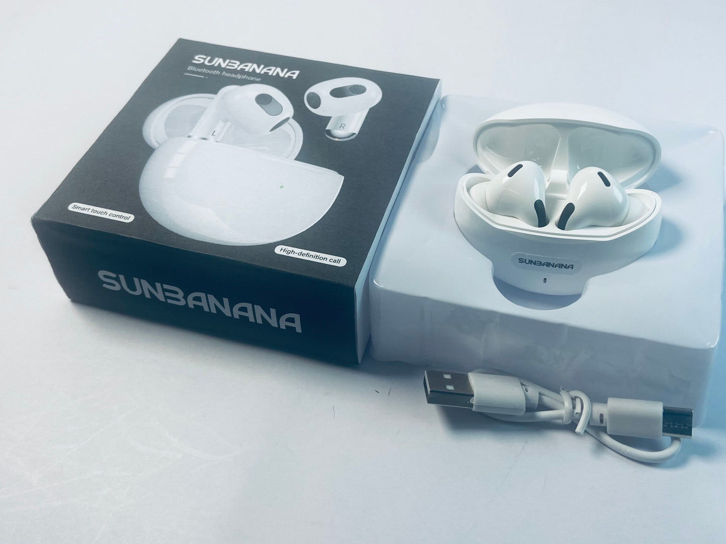 SUNBANANA Wireless Earbuds Hi-Fi Stereo Bass with Mic Noise Reduction Bluetooth 5.3 Headphones 40Hrs Playtime