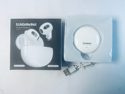 SUNBANANA Wireless Earbuds Hi-Fi Stereo Bass with Mic Noise Reduction Bluetooth 5.3 Headphones 40Hrs Playtime