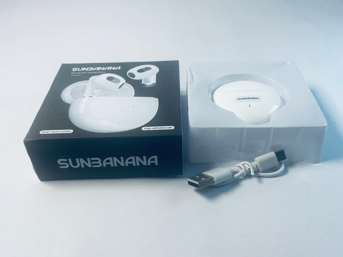 SUNBANANA Wireless Earbuds Hi-Fi Stereo Bass with Mic Noise Reduction Bluetooth 5.3 Headphones 40Hrs Playtime