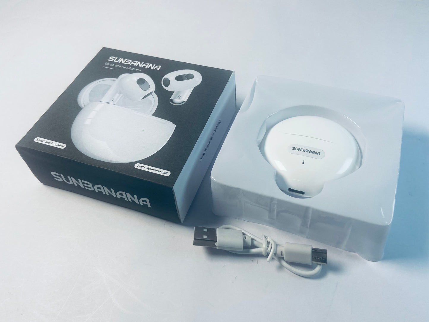 SUNBANANA Wireless Earbuds Hi-Fi Stereo Bass with Mic Noise Reduction Bluetooth 5.3 Headphones 40Hrs Playtime