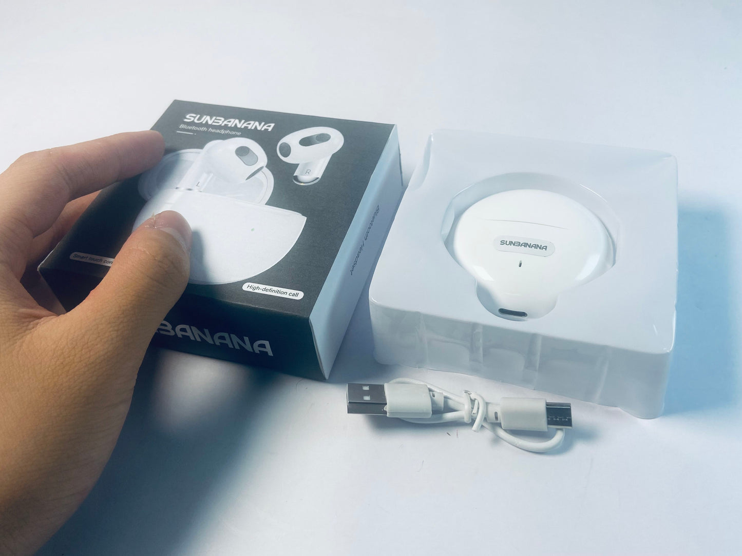 SUNBANANA Wireless Earbuds Hi-Fi Stereo Bass with Mic Noise Reduction Bluetooth 5.3 Headphones 40Hrs Playtime