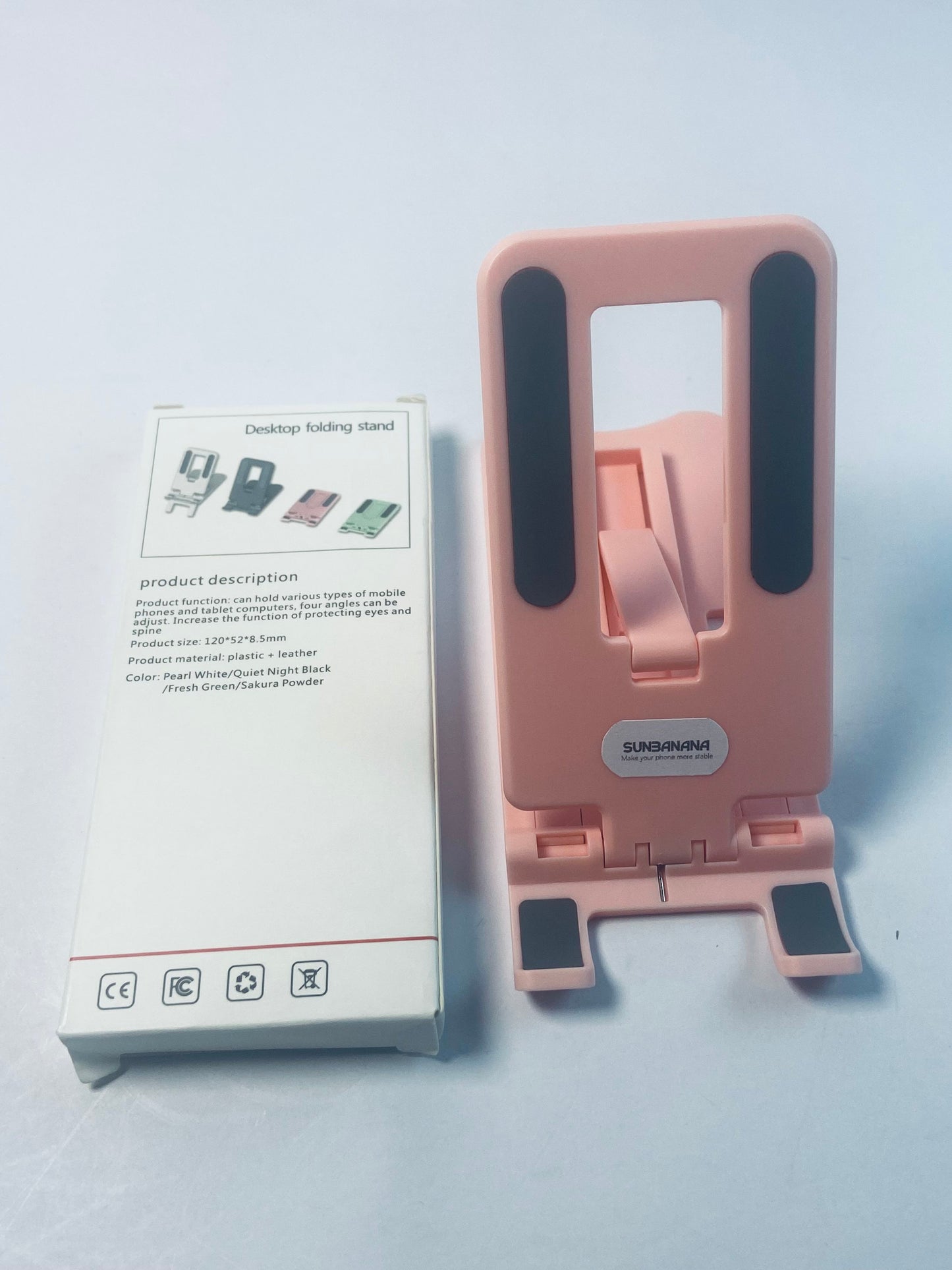 SUNBANANA Height Adjustable Phone Stand,Desktop Phone Holder,with anti-slip strips,Pink