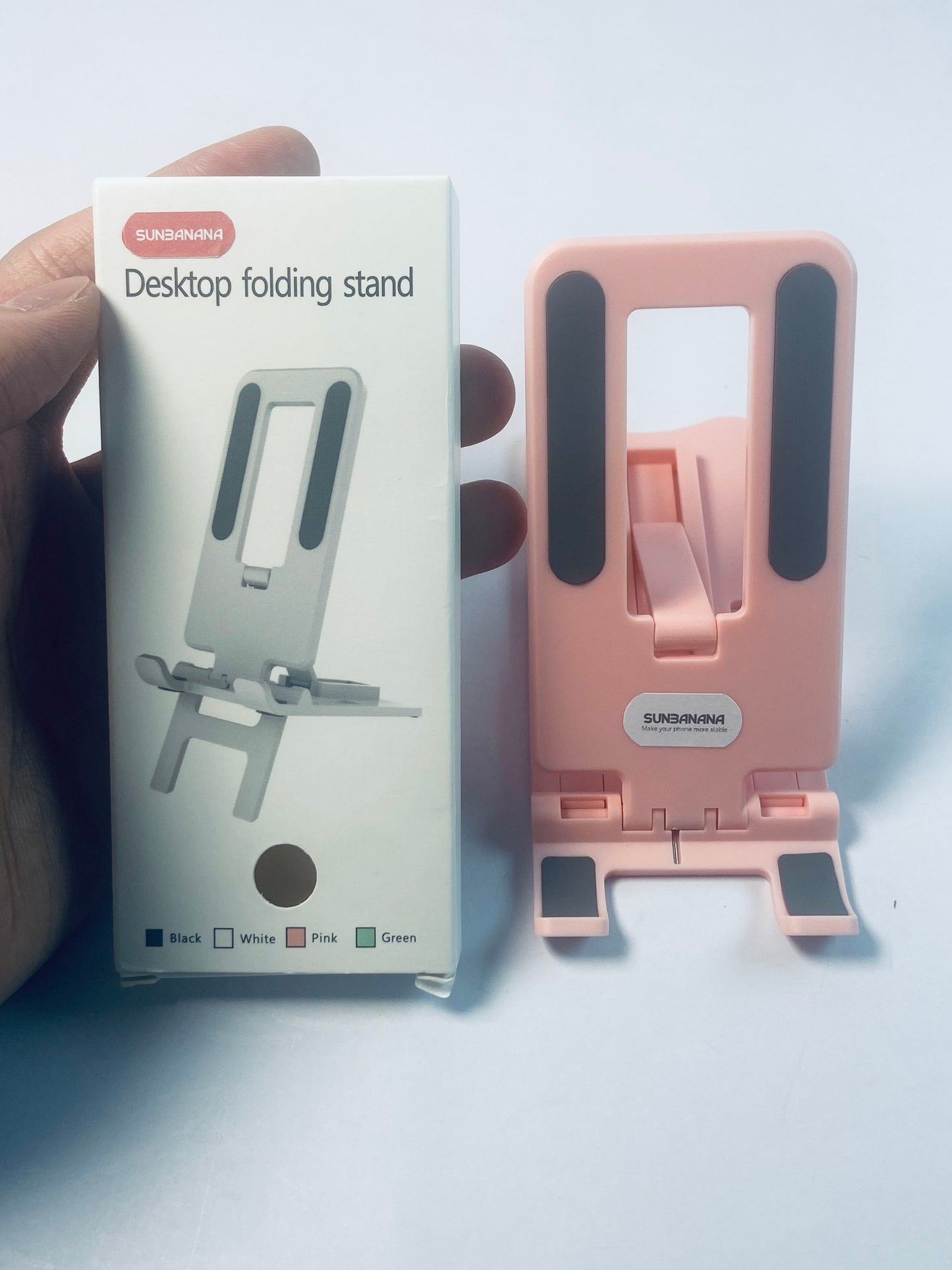 SUNBANANA Height Adjustable Phone Stand,Desktop Phone Holder,with anti-slip strips,Pink