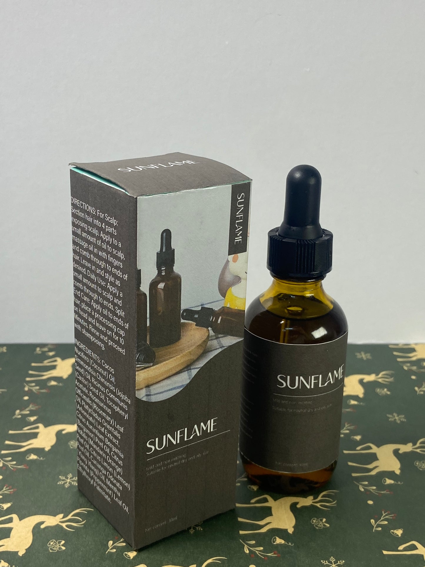 SUNFLAME Essential oils Organic Rosemary Oil Vitamin E Nourish Scalp & Skin and Reduce Hair Loss Blend Massager Boosting Hair Thickness for All Hair Types, Dropper Bottle 30 ml