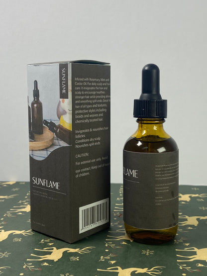 SUNFLAME Essential oils Organic Rosemary Oil Vitamin E Nourish Scalp & Skin and Reduce Hair Loss Blend Massager Boosting Hair Thickness for All Hair Types, Dropper Bottle 30 ml