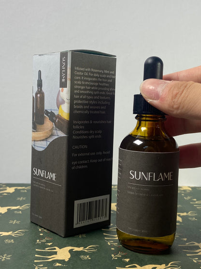 SUNFLAME Essential oils Organic Rosemary Oil Vitamin E Nourish Scalp & Skin and Reduce Hair Loss Blend Massager Boosting Hair Thickness for All Hair Types, Dropper Bottle 30 ml
