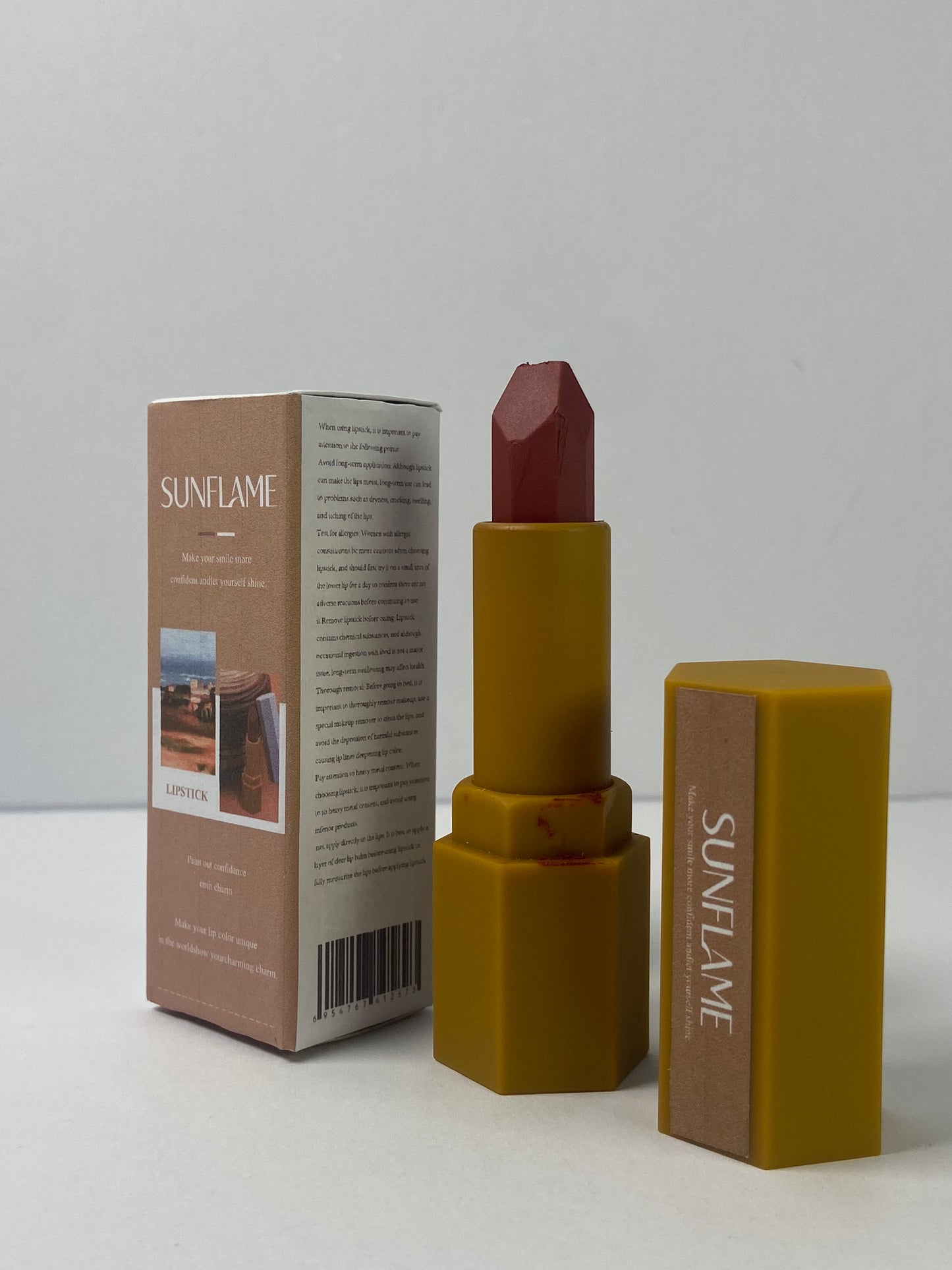 SUNFLAME Lipsticks Creme Dry Rose 8 Colors Moisturizing Lipstick Lip Glow Nourishing Essence Hydrating Lip Care-Dry Rose
