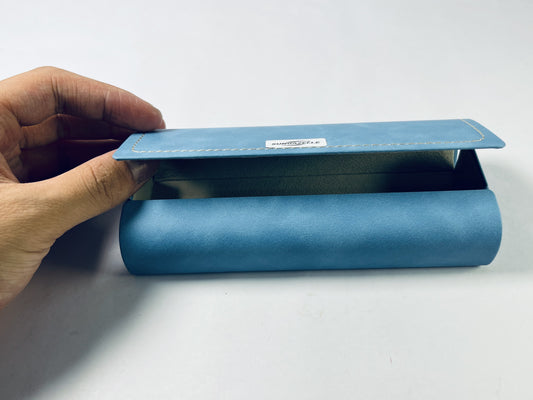 SUNGAZELLE Hard Shell Eyeglass Case for Eyeglasses and Sunglasses for Men/Women and Kids,fashionable PU Leather Eyeglass Case,Durable Protective Storage Box.