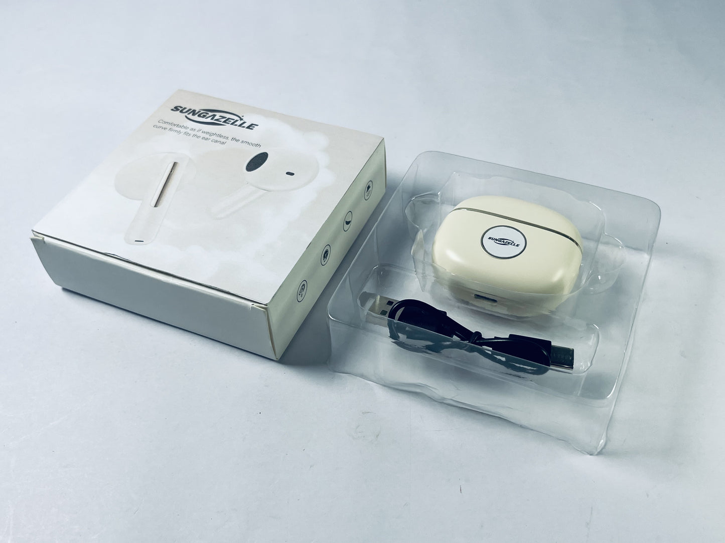 SUNGAZELLE Wireless Earbuds, Crystal-Clear Audio,Noise-Cancelling, Immersive Sound.For Android iOS Cell Phone Laptop, Lightweight in-Ear Fit Earphones.